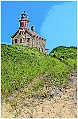 Block Island North Light Built on Sand - Digital Painting